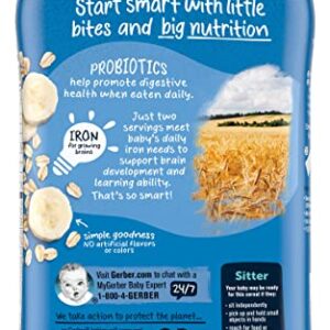 Gerber Cereal for Baby 2nd Foods Cereal, Probiotic Oatmeal Banana Cereal, Made with Whole Grains, Real Fruit & Probiotics, 8-Ounce Canister (Pack of 10)