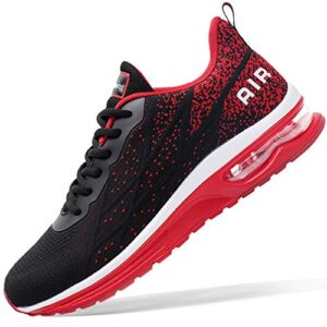 autper mens air athletic running tennis shoes lightweight sport gym jogging walking sneakers(blackred size us 11