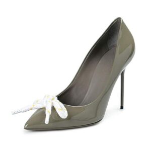 burberry london women’s finsbury gray patent leather pumps shoes sz us 8.5 it 38.5