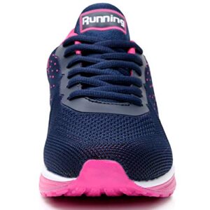 QAUPPE Womens Breathable Tennis Sneakers Comfortable Lightweight Air Running Sport Walking Shoes(Violet US 5.5 B(M)