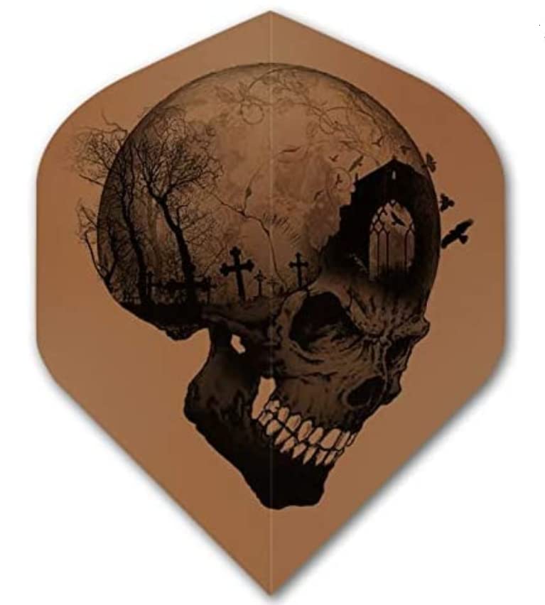 US Darts 3 Sets (9 Flights) Alchemy Copper Graveyard Skull Standard Dart Flights - Ex-Tough