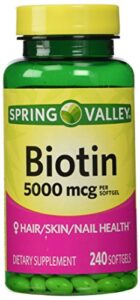 spring valley – biotin 5000 mcg, 240 softgels