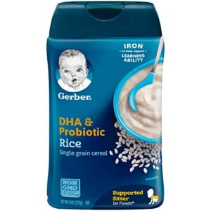 gerber baby cereal 1st foods dha & probiotic, 8 ounce (pack of 6)