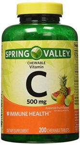 spring valley – vitamin c multiple fruit flavors 500 mg, 200 chewable tablets