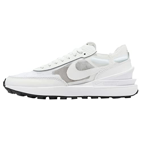 Nike Womens Waffle One Leather Textile White White Black Trainers 8 US