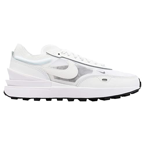 Nike Womens Waffle One Leather Textile White White Black Trainers 8 US