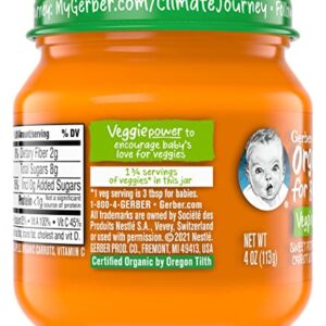 Gerber Organic 2nd Foods Baby Food Apple Sweet Potato & Carrot with Cinnamon (Pack of 4)