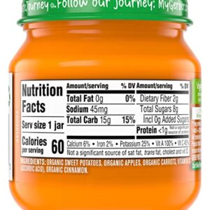 Gerber Organic 2nd Foods Baby Food Apple Sweet Potato & Carrot with Cinnamon (Pack of 4)