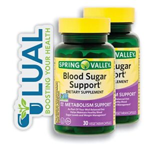maintain healthy blood sugar levels with spring valley’s dietary supplement. includes luall fridge magnetic + spring valley blood sugar support dietary supplement, 30 count
