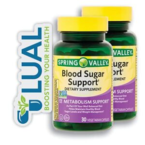 Maintain Healthy Blood Sugar Levels with Spring Valley's Dietary Supplement. Includes Luall Fridge Magnetic + Spring Valley Blood Sugar Support Dietary Supplement, 30 Count