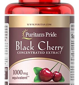 Puritans Pride Black Cherry 1000 mg Capsules, 200 Count