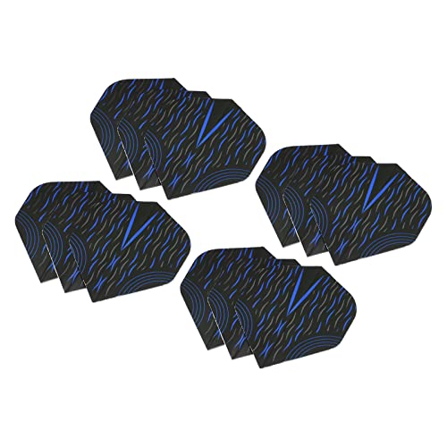 PATIKIL Dart Flights, 12 Pack PET Standard Darts Accessories Replacement Parts for Soft Tip Steel Tip, Pinstripe Style, Black, Gray, Blue