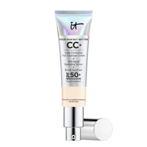 IT Cosmetics Your Skin But Better CC+ Cream, Fair (W) - Color Correcting Cream, Full-Coverage Foundation, Hydrating Serum & SPF 50+ Sunscreen - Natural Finish - 1.08 fl oz