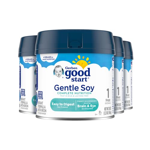 Gerber Good Start Baby Formula Powder, Soy, Lactose Free, Stage 1, 20 Ounce (Pack of 4) , Packaging may vary