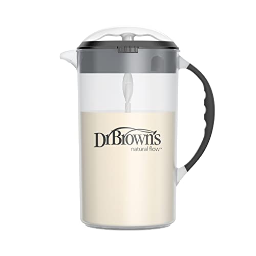 Dr. Brown's Baby Formula Mixing Pitcher with Adjustable Stopper, Locking Lid, & No Drip Spout, 32oz, BPA Free, Black