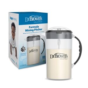 Dr. Brown's Baby Formula Mixing Pitcher with Adjustable Stopper, Locking Lid, & No Drip Spout, 32oz, BPA Free, Black