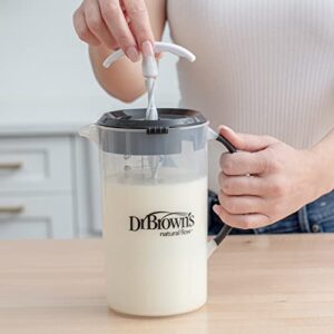 Dr. Brown's Baby Formula Mixing Pitcher with Adjustable Stopper, Locking Lid, & No Drip Spout, 32oz, BPA Free, Black