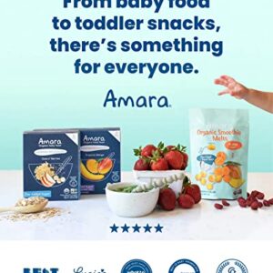 Amara Organic Baby Food - Stage 2 - Oats & Berries - Baby Cereal to Mix With Breastmilk, Water or Baby Formula - Shelf Stable Baby Food Pouches Made from Organic Fruit and Veggies - 10 Pouches, 3.5oz Per Serving