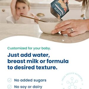 Amara Organic Baby Food - Stage 2 - Oats & Berries - Baby Cereal to Mix With Breastmilk, Water or Baby Formula - Shelf Stable Baby Food Pouches Made from Organic Fruit and Veggies - 10 Pouches, 3.5oz Per Serving