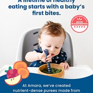 Amara Organic Baby Food - Stage 2 - Oats & Berries - Baby Cereal to Mix With Breastmilk, Water or Baby Formula - Shelf Stable Baby Food Pouches Made from Organic Fruit and Veggies - 10 Pouches, 3.5oz Per Serving