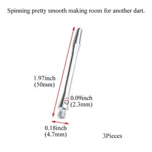 Yadaland Spinster Aluminum Dart Shaft Silver Smooth Spin Flow Accurate Shot Tip Hold Tight Forward Balance Make Room for Another Dart Avoid Bounce and Flight Damage Improve Game 3PCS