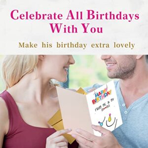 Funny Birthday Card for Men, Dirty Adult Friend Happy Birthday Gifts for Boyfriend Husband, Cheeky Boob Greeting Card for Him Her, Romantic Couples Birthday Cards with Stickers and Envelopes