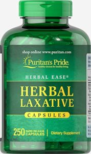 puritans pride herbal laxative to help with occassional constipation, 250 count