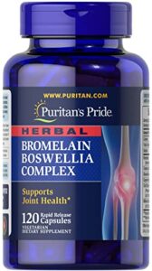 herbal joint soother® bromelain boswellia complex with turmeric, 120 capsules, by puritan’s pride®