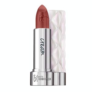 it cosmetics pillow lips lipstick, serene – terracotta brown with a cream finish – high-pigment color & lip-plumping effect – with collagen, beeswax & shea butter – 0.13 oz