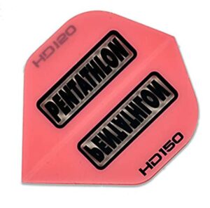 us darts pentathlon pink hd150 standard shape dart flights – 3 sets (9 flights) – 150 micro – ex-tough