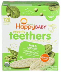 happy baby, baby food teether pea spinach organic 0.14 ounce (pack of 12)