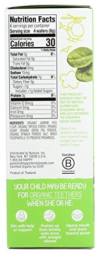 Happy Baby, Baby Food Teether pea Spinach Organic 0.14 Ounce (Pack of 12)