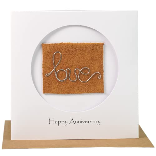 Camellia Bees Steel Iron Anniversary Card For Her Him, Handmade Steel Iron Wire Love Card for Couple, Wife, Husband on Valentines day, 6th wedding anniversary (06th)