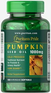pumpkin seed oil, supports prostate and urinary health white 100 count (pack of 1)