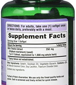 Puritan's Pride Milk Thistle 4:1 Extract 1000 Mg Softgels (Silymarin), 180 Count (Pack of 2)