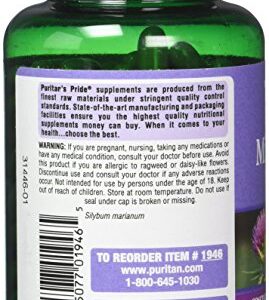 Puritan's Pride Milk Thistle 4:1 Extract 1000 Mg Softgels (Silymarin), 180 Count (Pack of 2)