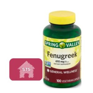 Spring Valley Fenugreek 610 mg, 100 Count + STS Fridge Magnet.