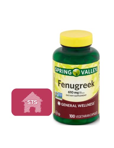 Spring Valley Fenugreek 610 mg, 100 Count + STS Fridge Magnet.