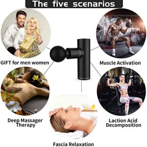 Aroprank Mini Massage Gun, Muscle Massage Gun, Upgrade Powerful Portable Percussion Massage Gun Deep Tissue for Athletes, Back Massager Gun Handheld for Back Neck Shoulder Body Pain, Gifts for Him/Men