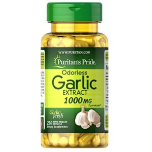puritan’s pride odorless garlic 1000 mg rapid release softgels, 250count