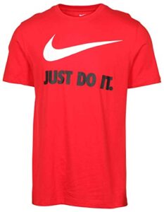nike men’s just do it swoosh graphic tee (x-large, university red)