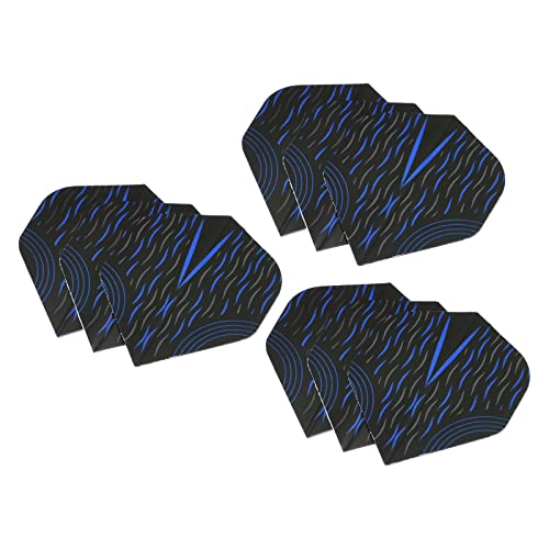 PATIKIL Dart Flights, 9 Pack PET Standard Darts Accessories Replacement Parts for Soft Tip Steel Tip, Pinstripe Style, Black, Gray, Blue