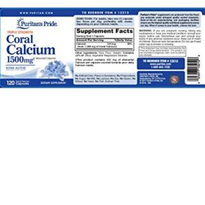 Puritan's Pride Triple Strength Coral Calcium 1500 mg-120 Capsules