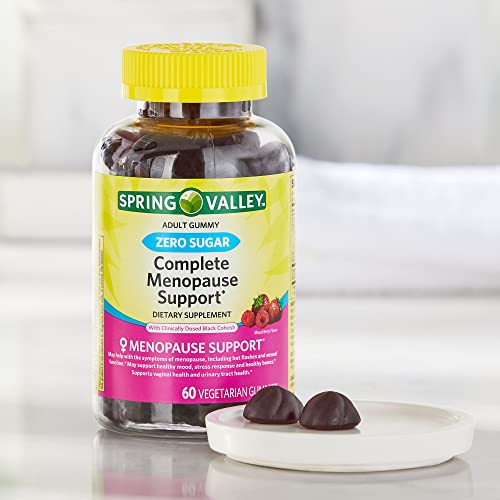 Experience Natural Relief with Spring Valley Menopause Support Gummies - 60 Count (Pack of 2). Includes Luall Fridge Magnetic