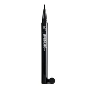 it cosmetics superhero liquid eyeliner pen, black – 24-hour waterproof formula won’t smudge or fade – with peptides, collagen, biotin & kaolin clay – 0.03 fl oz
