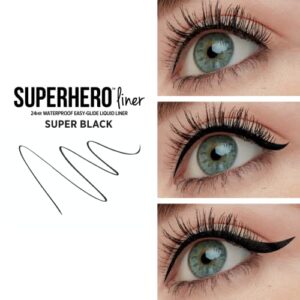 IT Cosmetics Superhero Liquid Eyeliner Pen, Black - 24-Hour Waterproof Formula Won’t Smudge or Fade - With Peptides, Collagen, Biotin & Kaolin Clay - 0.03 fl oz