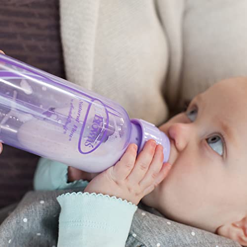 Dr. Brown’s Natural Flow® Anti-Colic Options+™ Narrow Baby Bottles 8 oz/250 mL, with Level 1 Slow Flow Nipple, 3 Pack, 0m+ Purple