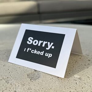 I'm Sorry Apology Card - Forgive Me Notecard - Funny Cute Greeting Card Gift for Him & Her - Large Size [5x7 IN] Sorry Cards, White, 5 x 7 inches