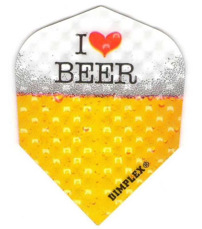 US Darts 3 Sets (9 Flights) DIMPLEX (Embossed) 'I Love Beer' Standard Dart Flights