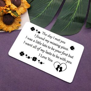 to My Man Gift for Him Metal Wallet Insert Card Anniversary Card Gifts for Boyfriend Fiance Husband I Love You Gift Valentine's Day JewelryWedding Birthday Gift for Men Couple Gift Cards